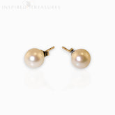 Large White Pearl - Earrings